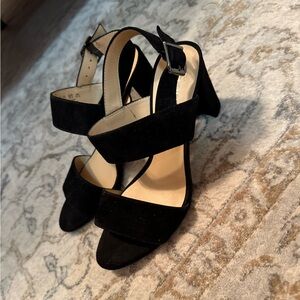Franco Sarto Black Suede Heels
